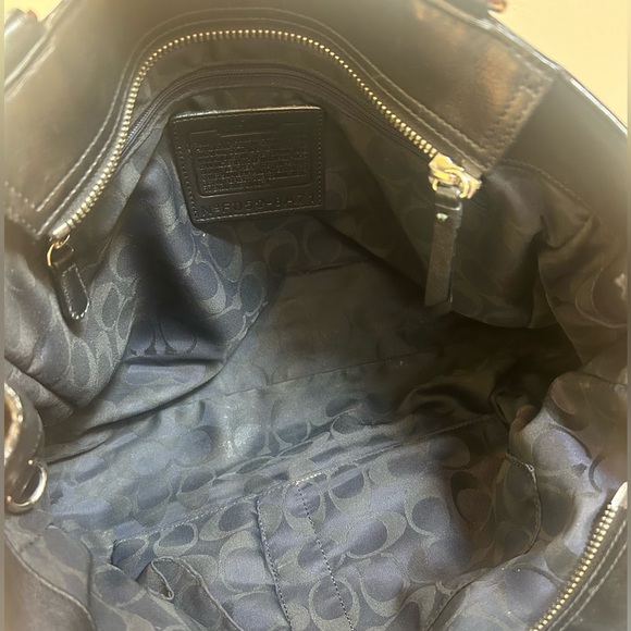 COACH HAMPTONS black leather classic COACH tote bag/purse - Picture 9 of 12